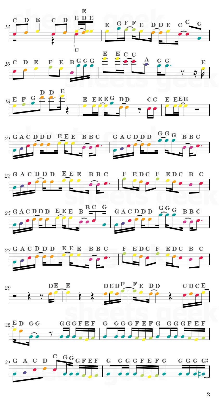 Darl+ing Darling - SEVENTEEN Easy Sheet Music Free for piano, keyboard, flute, violin, sax, cello page 2