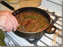 Pot of Pepper Steak ready for rice!