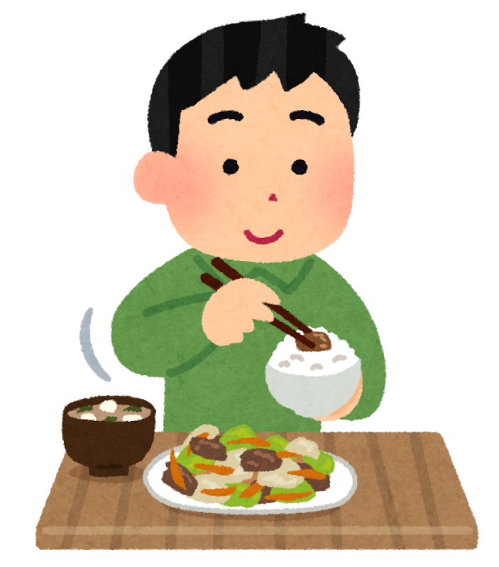 おかずをご飯に乗せる人のイラスト かわいいフリー素材集 いらすとや