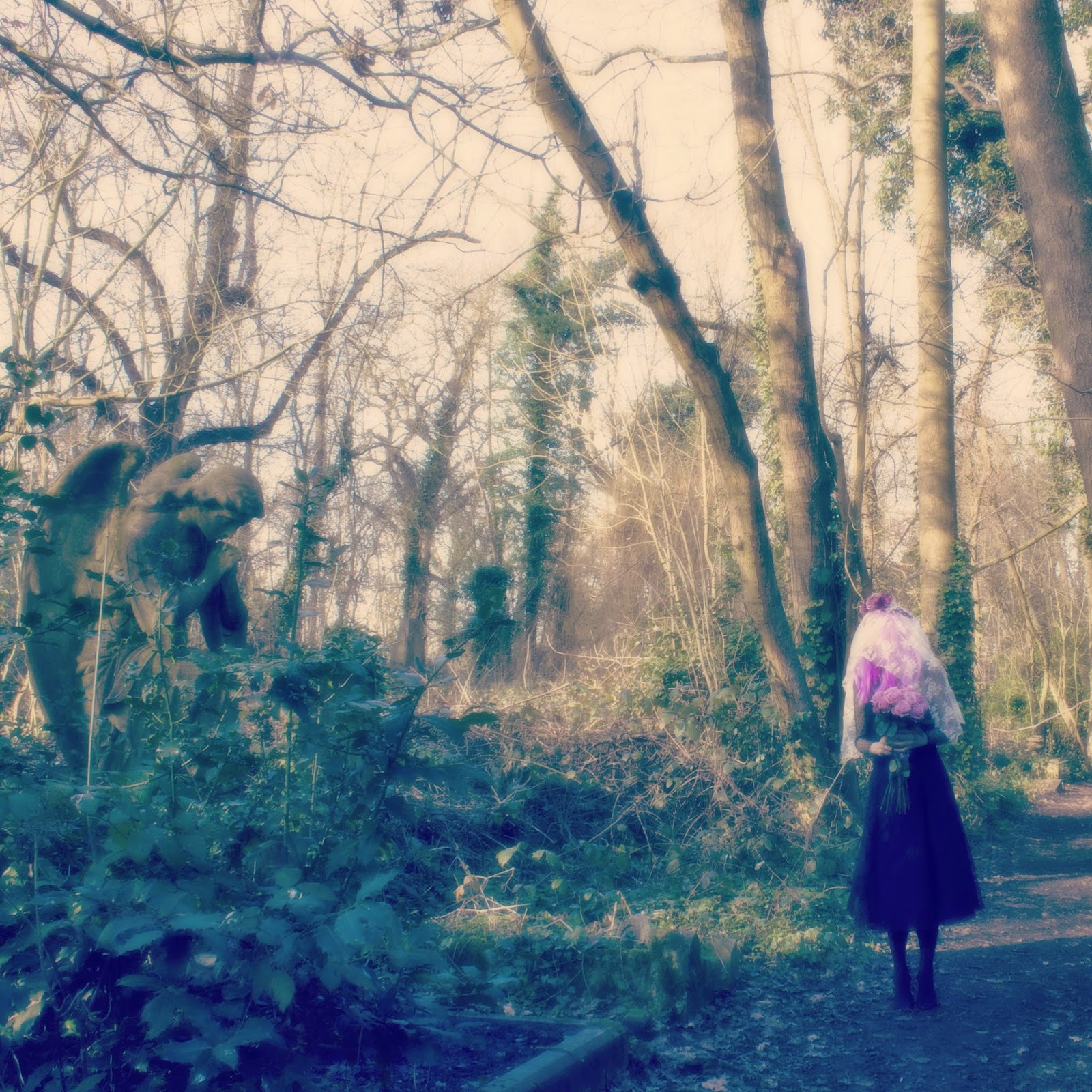 Self-portrait by Alice Solantania Saga in Nunhead Cemetery