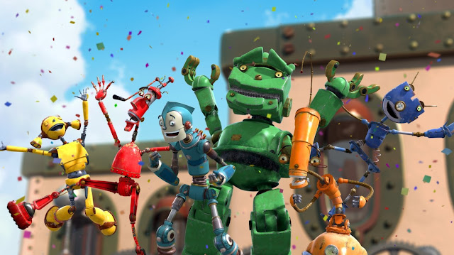 fotograma en 3D de la película Robots de los personajes de robots Los Oxidados