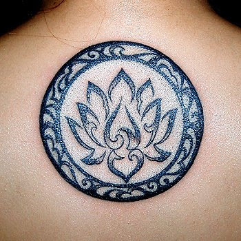 Lotus totem tattoo on the back