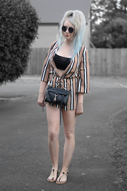 Sammi Jackson - Rosegal Striped Playsuit 