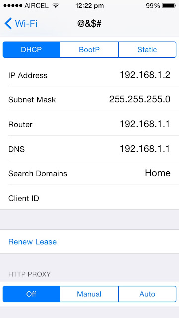 renew the IP from the Wi-Fi setting