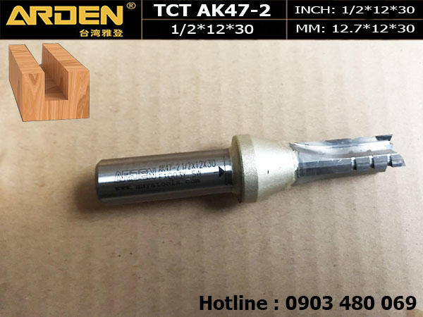 Mũi Router thẳng TCT 1/2*12*30mm*3T Mã AK47-2