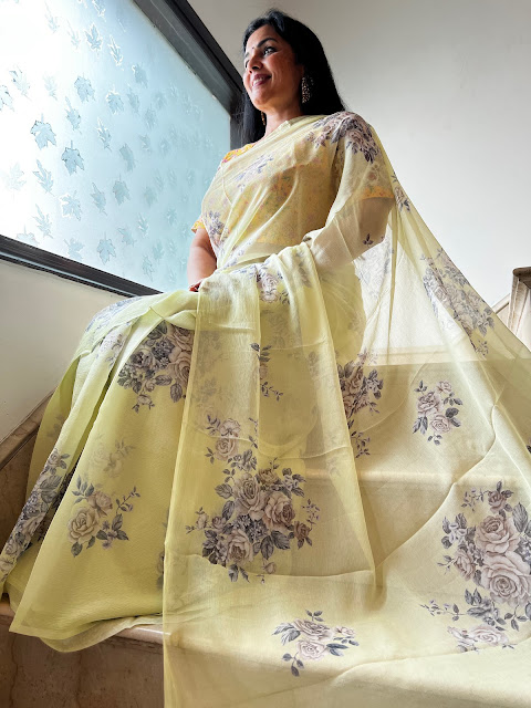Elegance Redefined: Embracing Timeless Beauty in a French Chiffon Saree