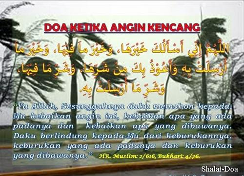 Doa Ketika Ada Angin Kencang Datang Lengkap Arab Latin