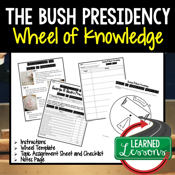 President Bush, Progressive Era, American History Activity, American History Interactive Notebook, American History Wheel of Knowledge