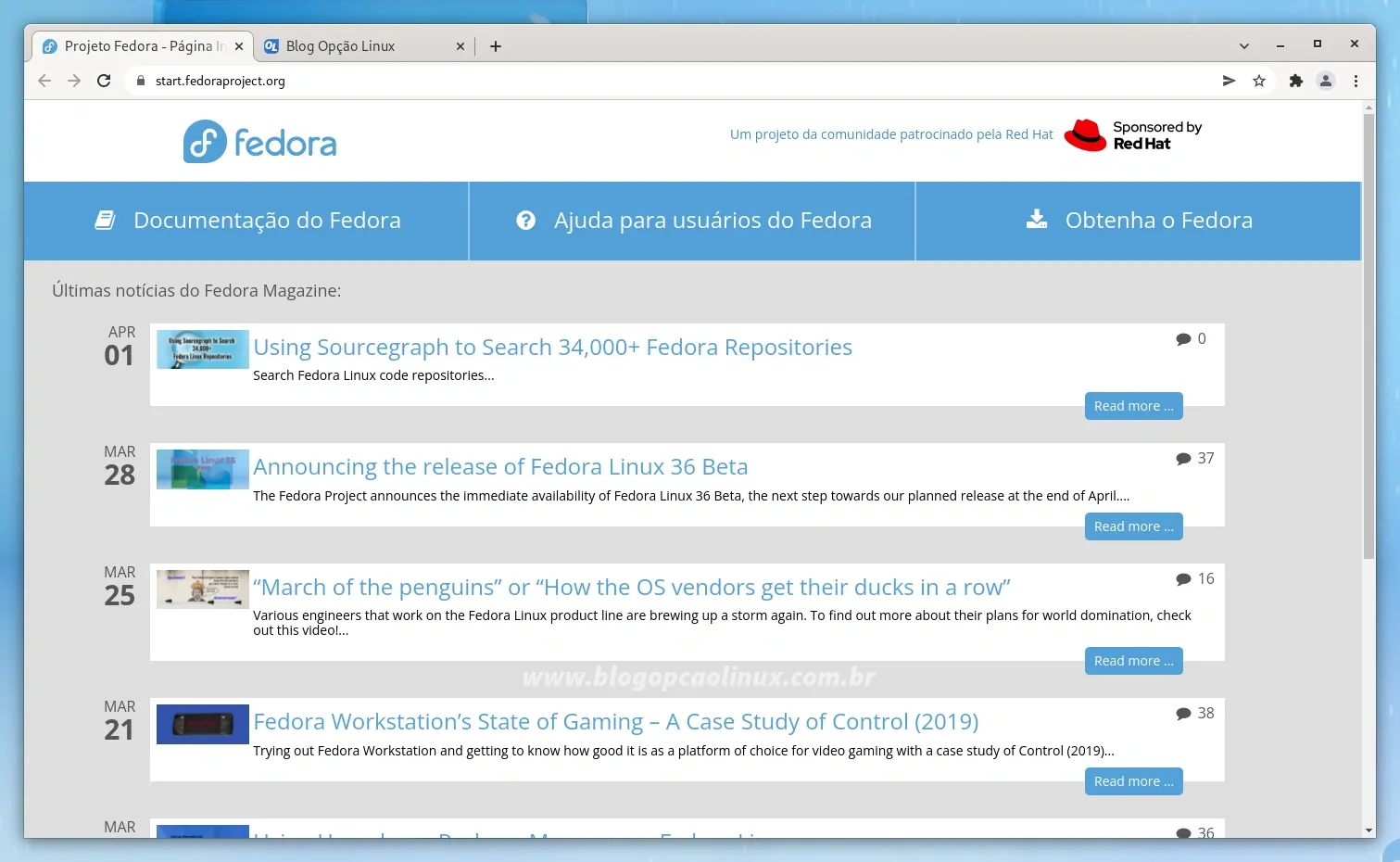 Chromium executando no Fedora 36 Workstation