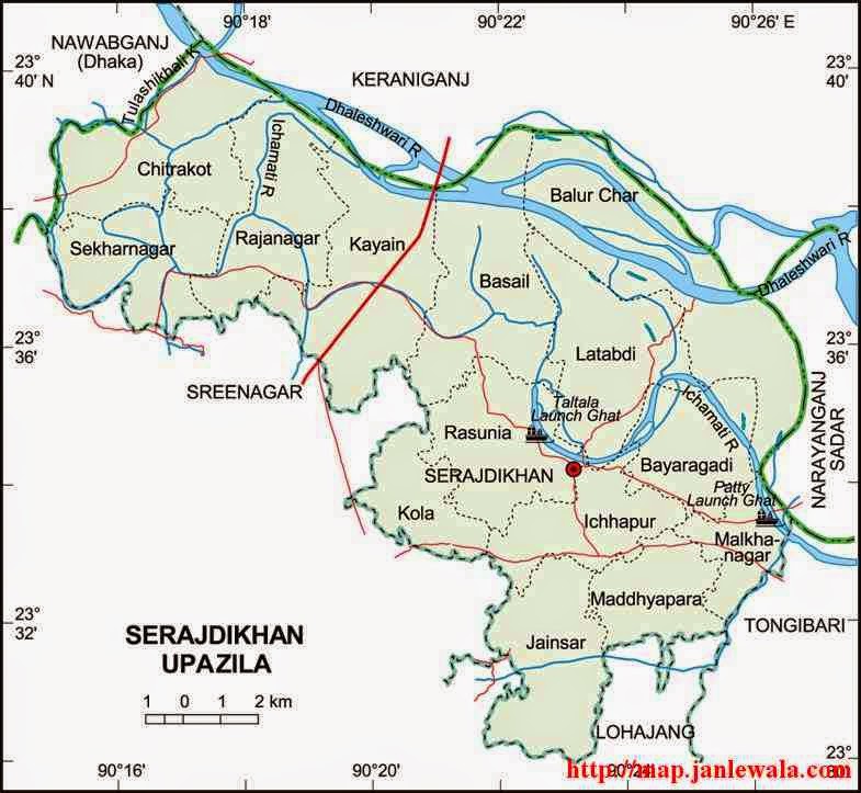 serajdikhan upazila map of bangladesh