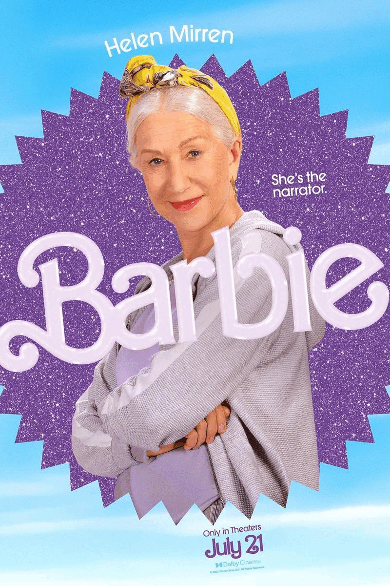 Barbie movie GIF with changing Barbie characters/actors