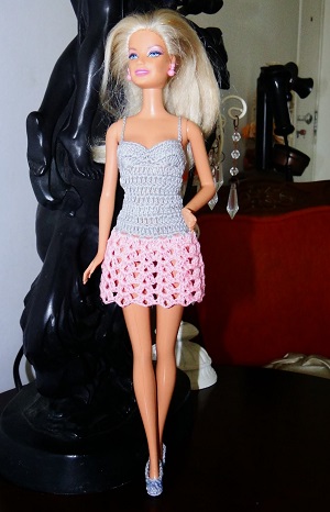 Vestido de crochê para Barbie passo a passo PAP 4