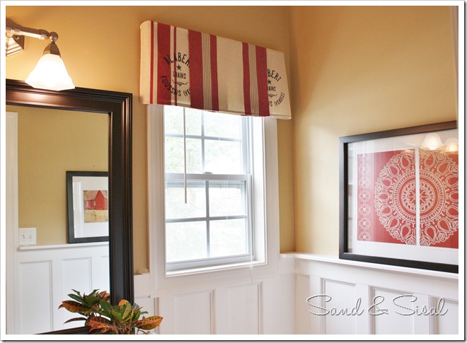 Grain Sack Dish Towel Valance