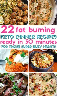 22 Keto & Low Carb Dinner Recipes That Are Ready In 30 Minutes or Less! These easy keto dinner recipes contain chicken, beef, shrimp, and pork. Make them in a casserole, instant pot or crock pot. Quick keto dinners your whole family will love! #keto #ketodiet #ketodietrecipes #ketodietplan #lowcarbrecipes #lowcarbdiet #ketogenic #ketogenicdiet #ketodinner