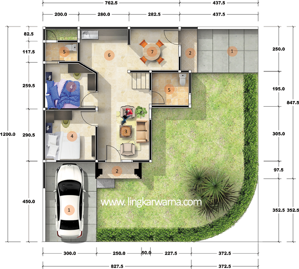 Lingkar Warna Daftar Lengkap Denah Rumah Minimalis Terbaru Tampak Depan