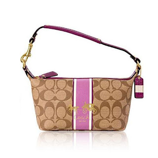 Purple Leather C LOGO Carry Handbag