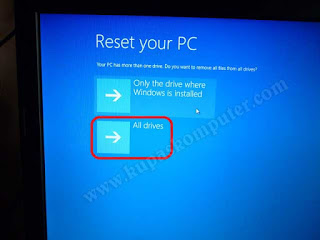 Dua mode pada Reset your PC