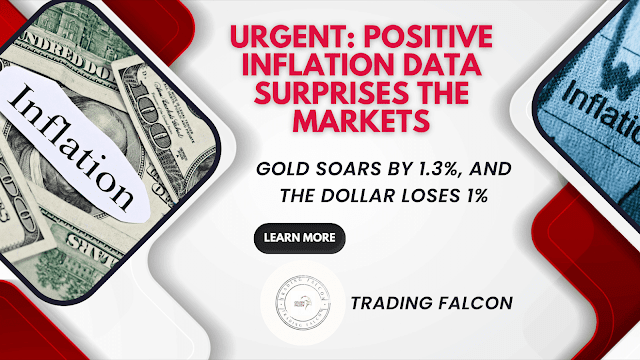 Urgent: Positive inflation data surprises the markets..gold soars by 1.3%, and the dollar loses 1%
