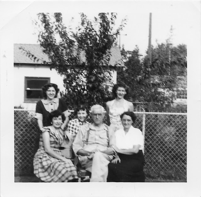 David Matherly and his daughters Gladys, Margaret, Mary, Irma and Myrtle, circa 1953.