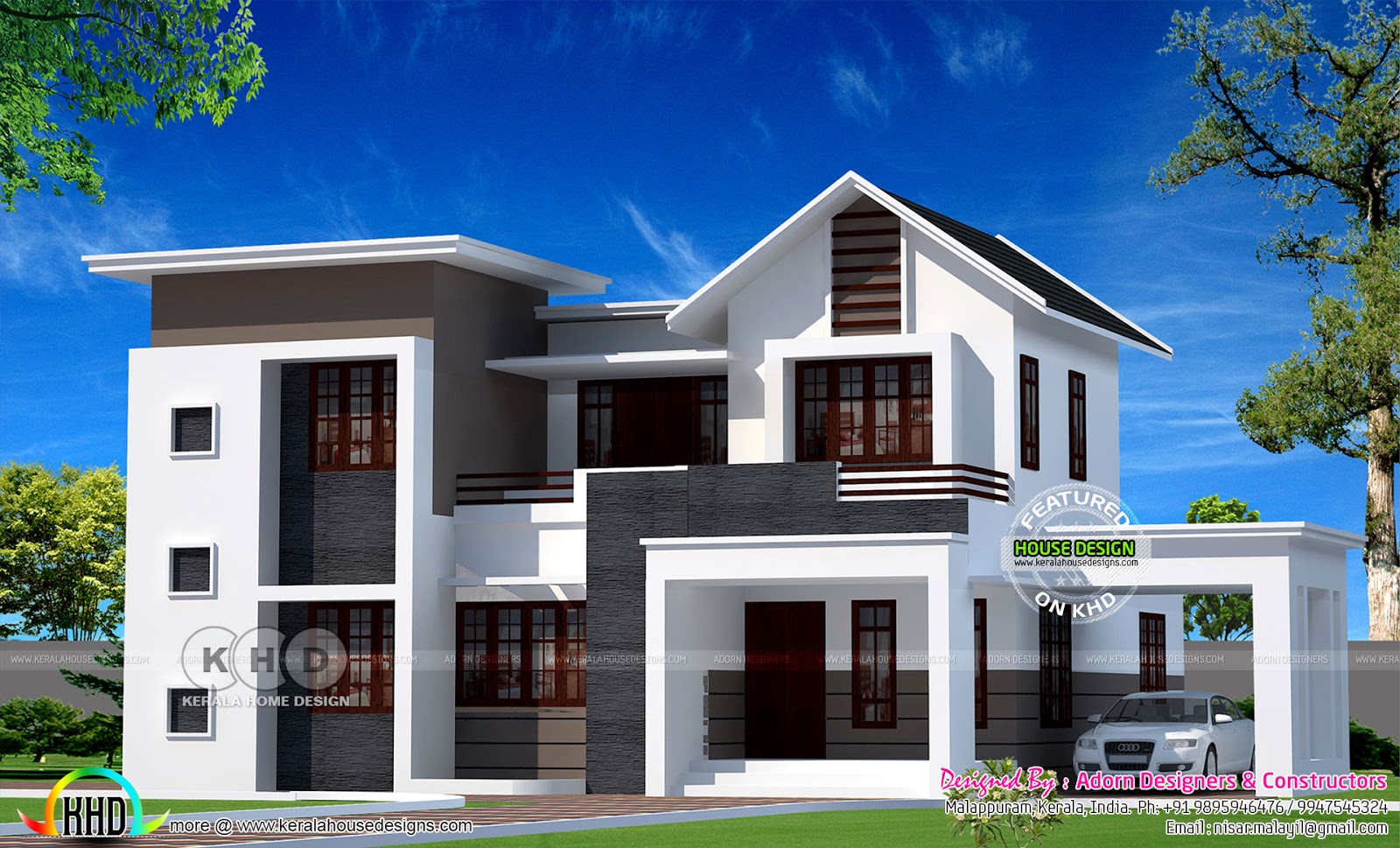 3D vs Real home design - Kerala home design and floor plans