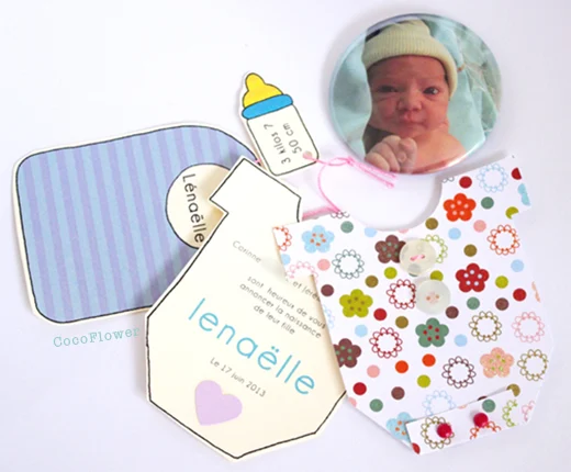 Le faire part de naissance DIY "Petit body" par CocoFlower