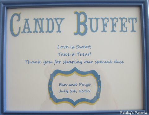 Wedding Candy Buffet Sign and Custom Sticker Favor Tags