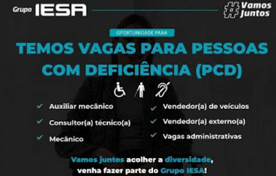 Grupo Iesa abre diversas vagas para PCDs em Porto Alegre e região metropolitana