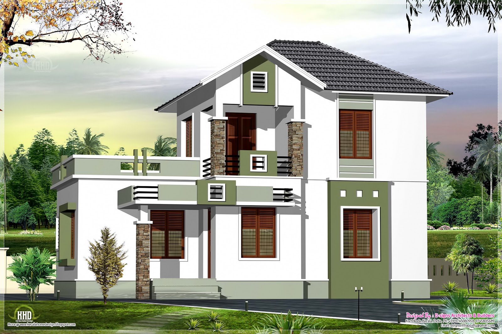  Small  double floor home  design  in 1200 sq feet Home  