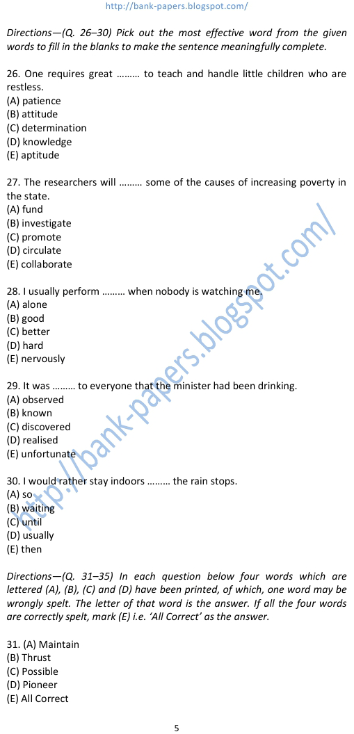 ibps question papers