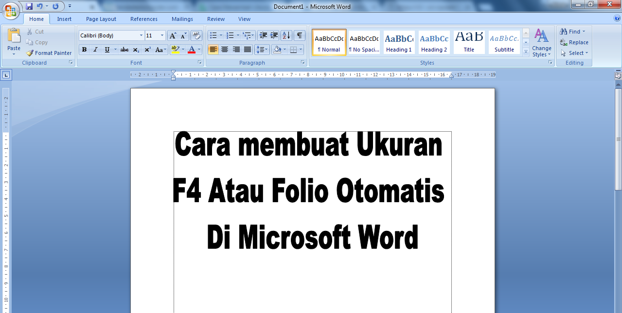 Cara membuat Ukuran F4 Atau Folio  Otomatis Di  Microsoft Word
