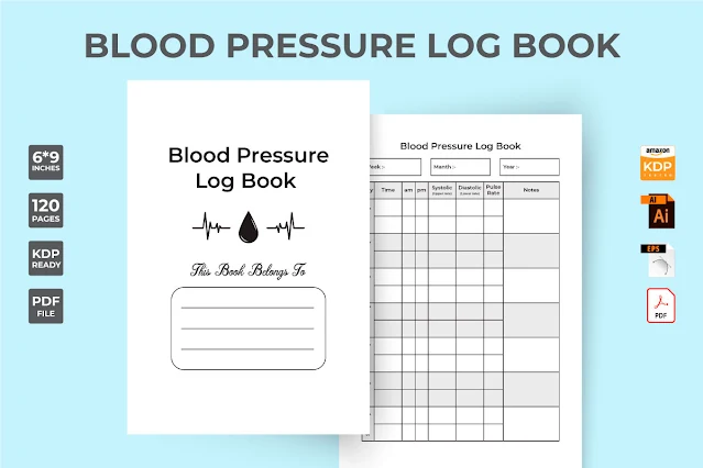 Blood Pressure Notebook KDP Interior free download