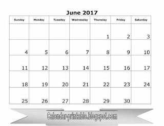 Free Printable Calendar June 2017