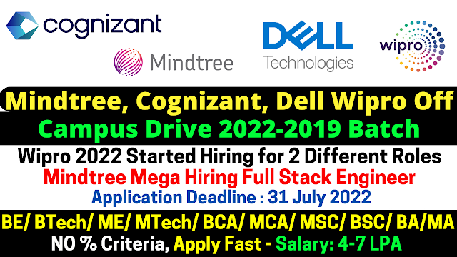 Mindtree 2nd Phase Freshers Recruitment 2022 As Full Stack Engineer Role