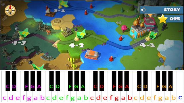 Map Theme (Overcooked 2) Piano / Keyboard Easy Letter Notes for Beginners