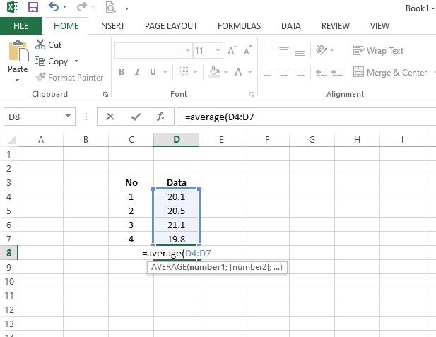 menghitung rata rata dengan excel