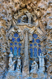 Sagrada Familia detalhe da entrada em Barcelona na Espanha