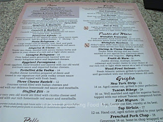 Nicolinni's Menu Back Side Top