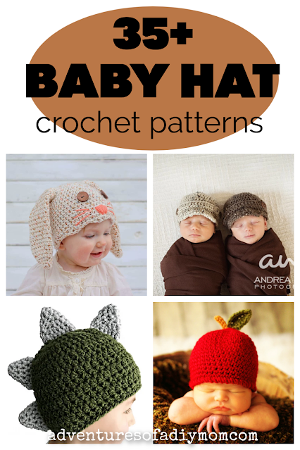 collage of baby hat patterns