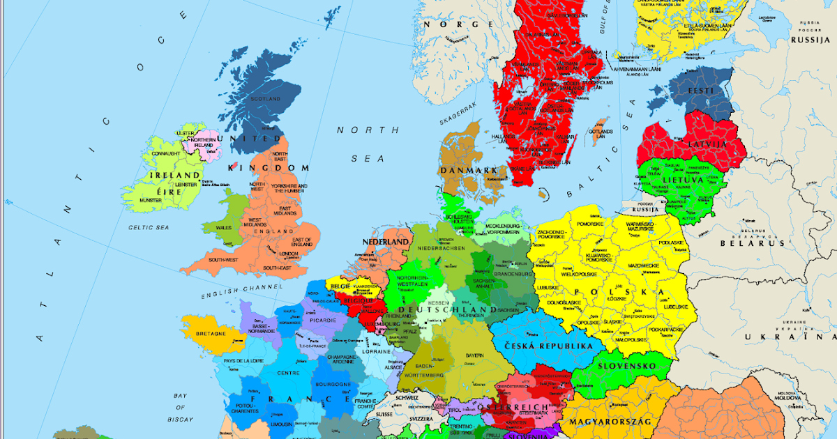 Landkartenblog: Verwaltungskarte von Europa - Fast alle Provinzen und Bundesländer in Europa ...