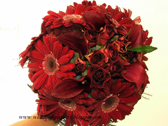 types of flowers for bouquet Red Wedding Flowers Bridal Bouquet | 561 x 423