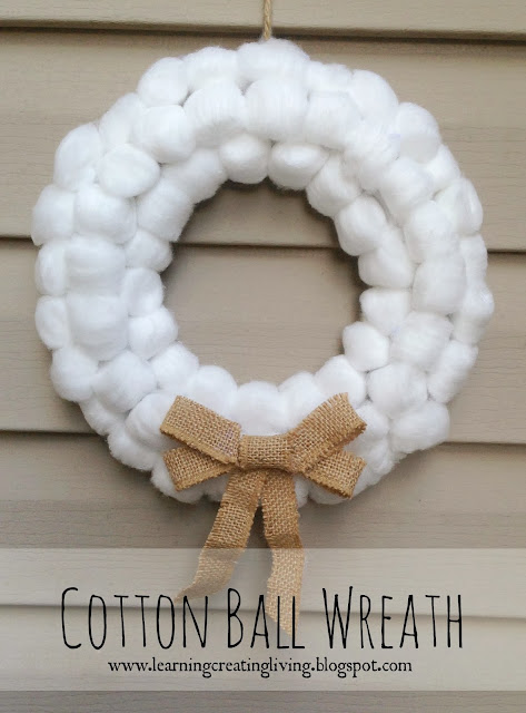 http://learningcreatingliving.blogspot.com/2013/11/cotton-ball-wreath.html