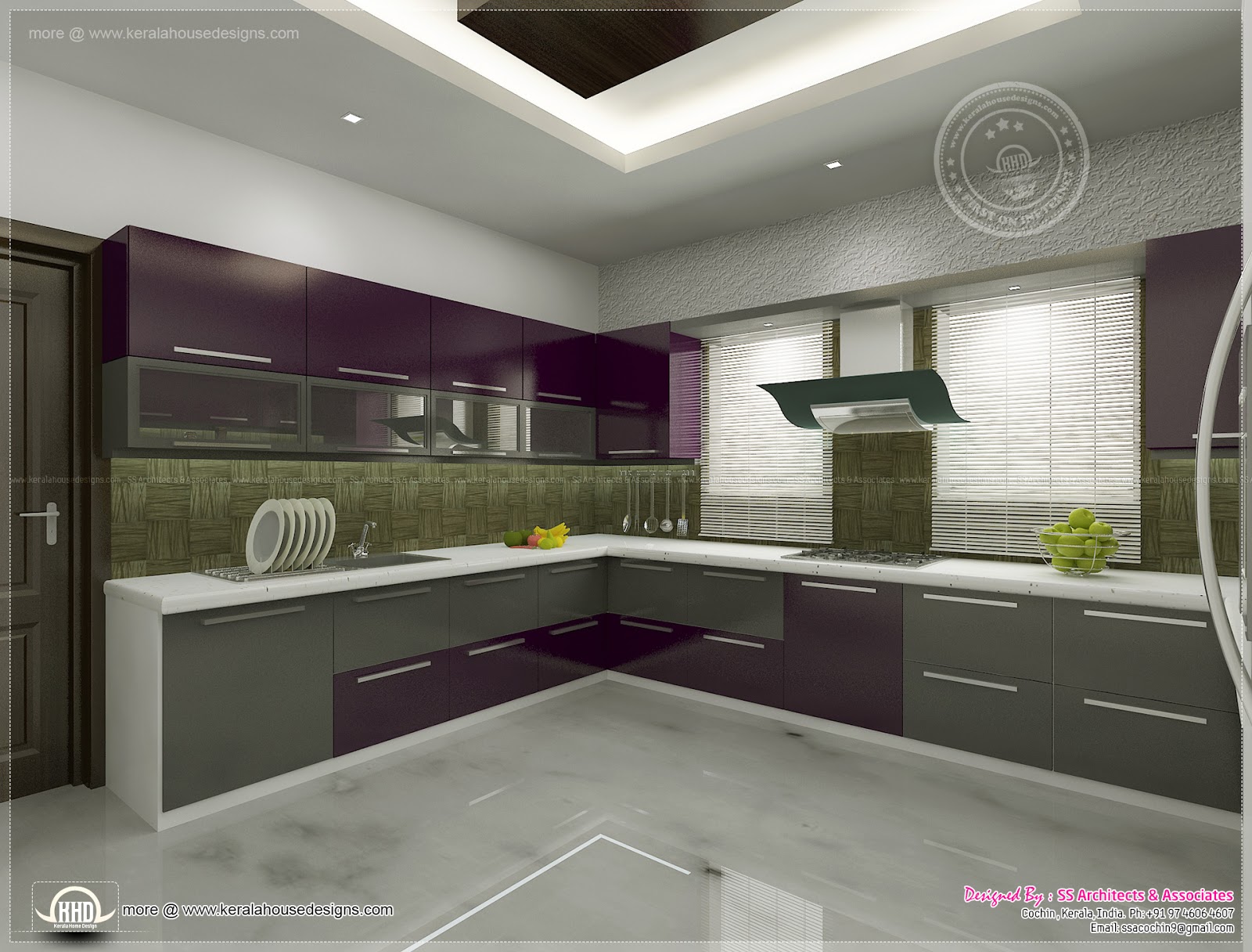 Kitchen interior views by SS Architects, Cochin  Home Kerala Plans