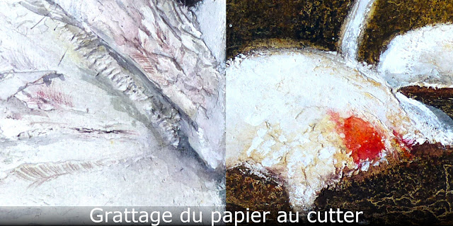 peinture, technique, agnes gregis, au pinceau dansant, détail, plume, aquarelle, grattage, antony, oiseau, texture, matière, bird art