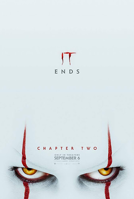 Movie poster for Warner Bros. and New Line Cinema's 2019 horror drama It Chapter Two, starring James McAvoy, Jessica Chastain, Bill Skarsgad, Bill Hader, James Ransone, Jaeden Martell, Finn Wolfhard, Jack Dylan Grazer, and Sophia Lillis