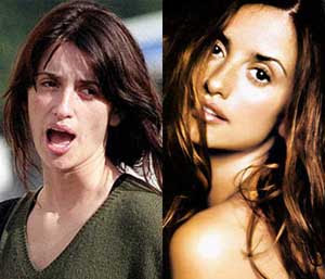 celebrities without makeup Penelope Cruz