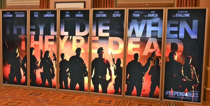 Primer póster de Los Mercenarios 4 con Sylvester Stallone, Jason Statham, Megan Fox 