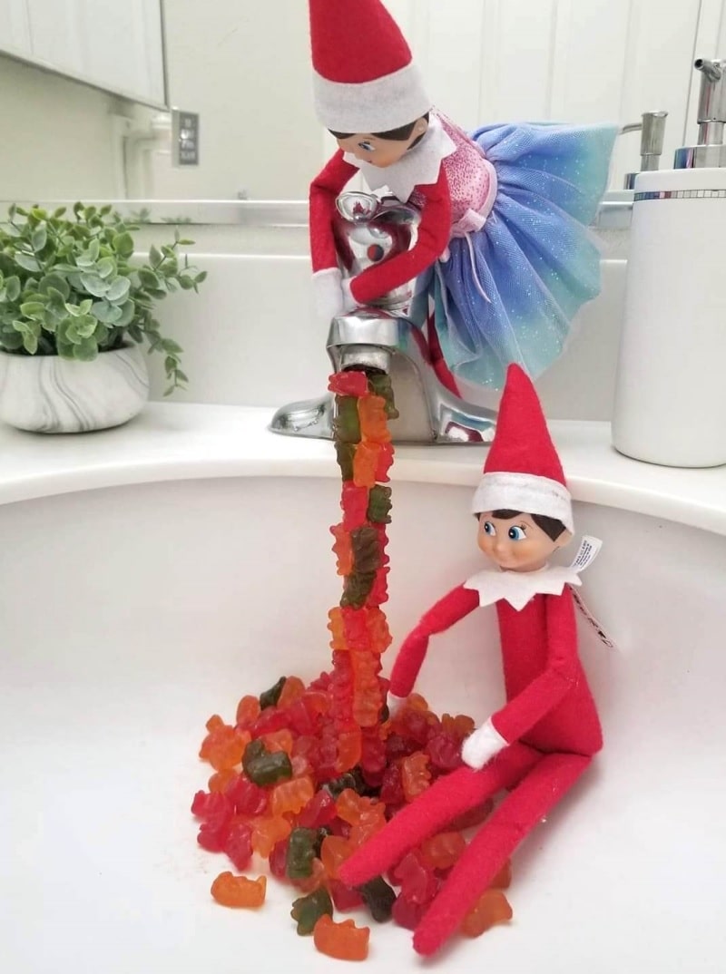 elf turned water into gummy bears.