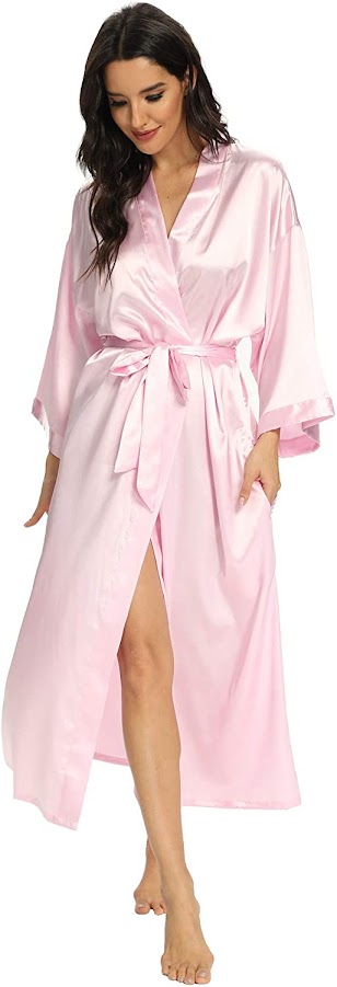 Beautiful Pink Satin Robes For Women