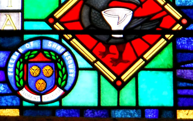 Corner-detail of the St Benedict Window in Shrewsbury Abbey