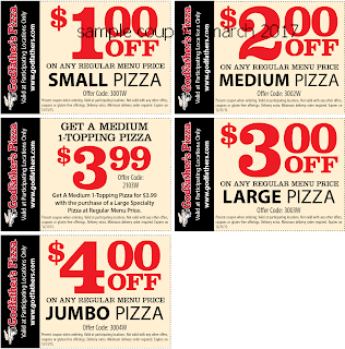 Godfathers Pizza coupons march